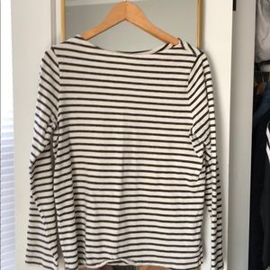 GAP Breton Striped Shirt Cream and Black size L
